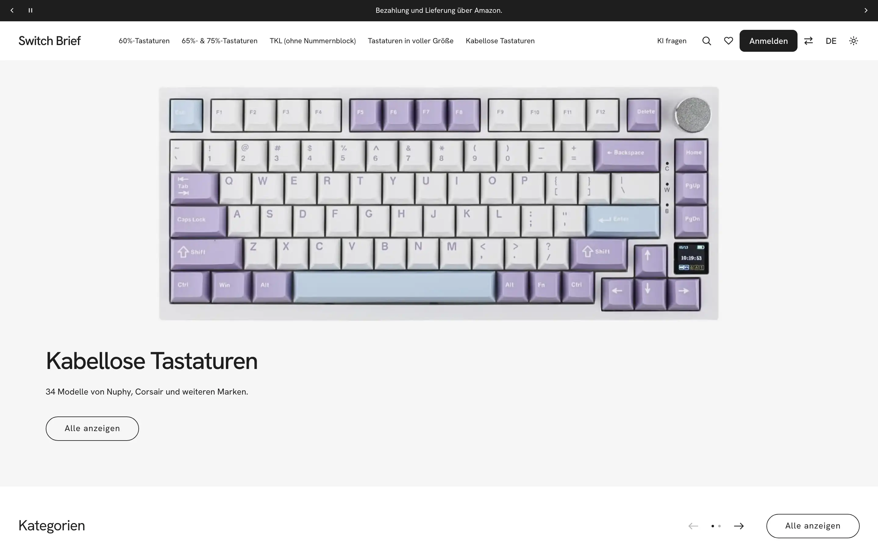 Calla (Mechanische Tastaturen): Startseite, Desktop