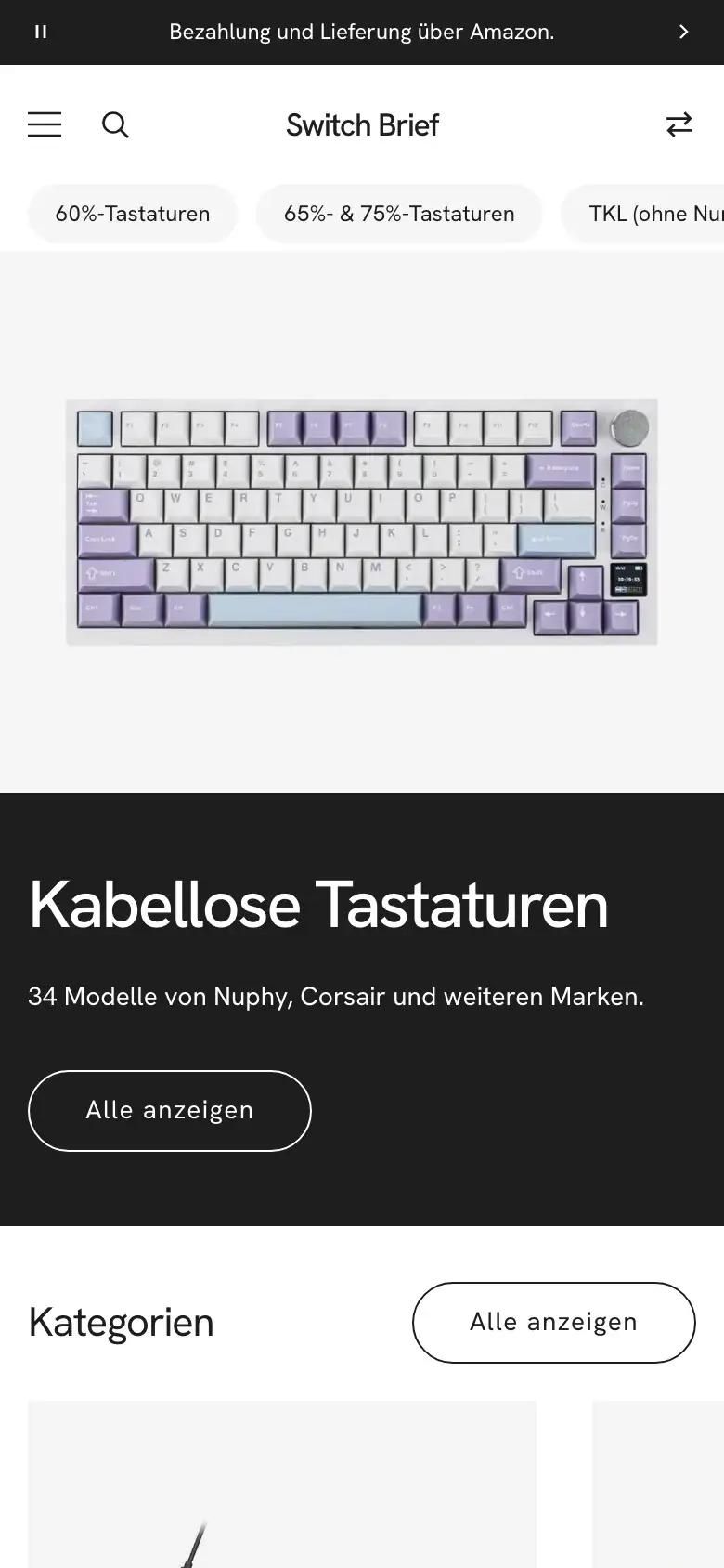 Calla (Mechanische Tastaturen), Bildschirmaufnahme am Smartphone