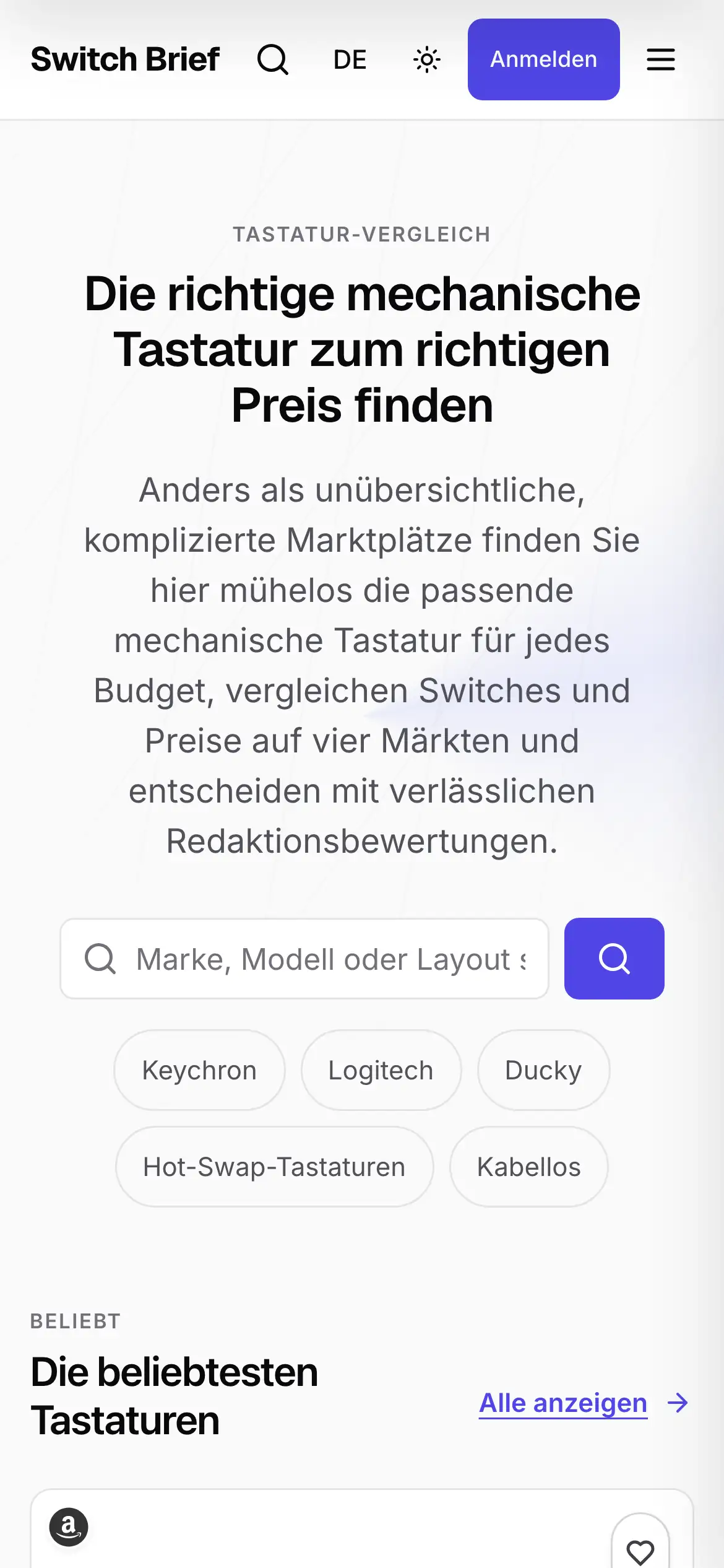 Klassisch (Mechanische Tastaturen): Startseite, Smartphone